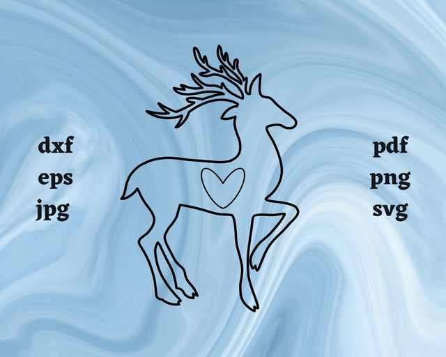 Reindeer Heart SVG Cut File SVG Northern Light SVG 