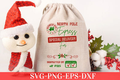 Reindeer mail North pole express special delivery for inspected by elf #125 checked twice SVG SVG DESIGNISTIC 