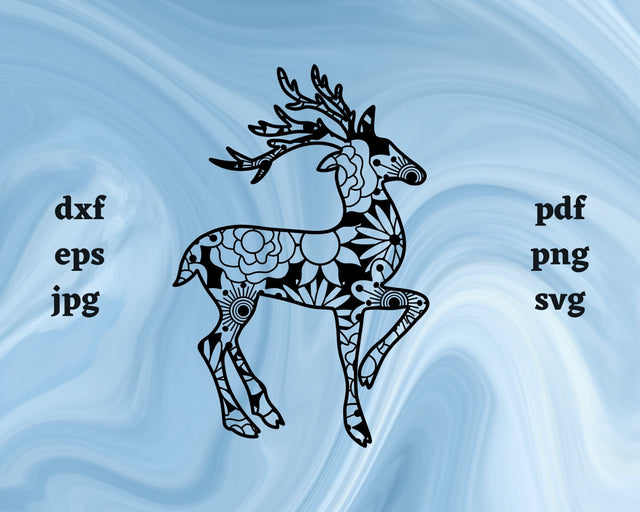 Reindeer Mandala SVG Cut File SVG Northern Light SVG 