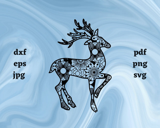 Reindeer Mandala SVG Cut File SVG Northern Light SVG 