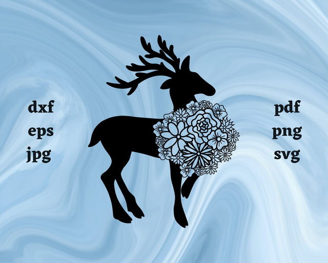 Reindeer Mandala SVG Cut File SVG Northern Light SVG 