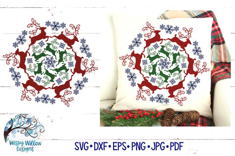 Reindeer Mandala SVG SVG Wispy Willow Designs 