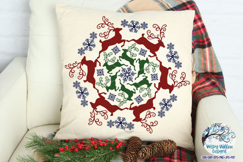 Reindeer Mandala SVG SVG Wispy Willow Designs 