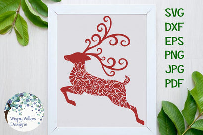Reindeer Mandala SVG Wispy Willow Designs 
