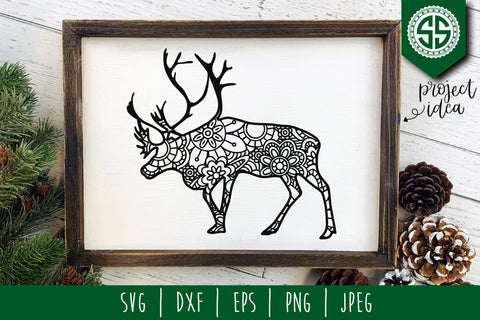 Reindeer Mandala Zentangle Bundle - Set of 6 SVG SVG SavoringSurprises 