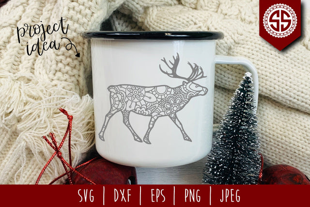 Reindeer Mandala Zentangle SVG SavoringSurprises 