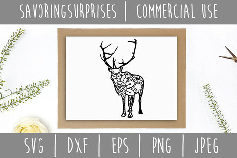 Reindeer Mandala Zentangle SVG SavoringSurprises 