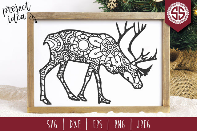 Reindeer Mandala Zentangle SVG SavoringSurprises 