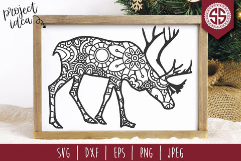 Reindeer Mandala Zentangle SVG SavoringSurprises 