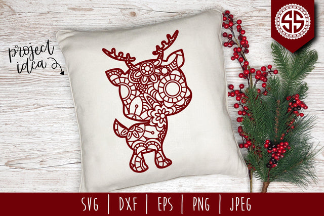 Reindeer Mandala Zentangle SVG SavoringSurprises 