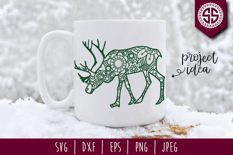 Reindeer Mandala Zentangle SVG SavoringSurprises 