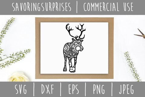 Reindeer Mandala Zentangle SVG SavoringSurprises 