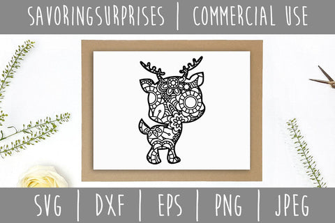 Reindeer Mandala Zentangle SVG SavoringSurprises 