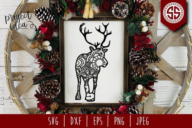 Reindeer Mandala Zentangle SVG SavoringSurprises 