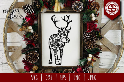 Reindeer Mandala Zentangle SVG SavoringSurprises 