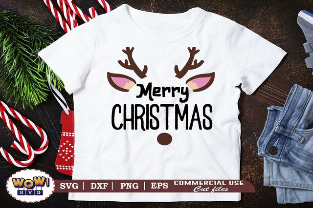 Reindeer Merry Christmas svg, Christmas svg, Santa svg, Dxf, Png SVG Wowsvgstudio 