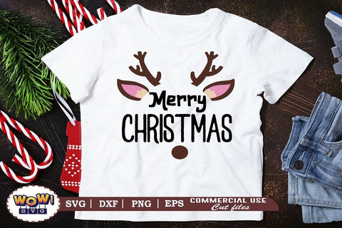 Reindeer Merry Christmas svg, Christmas svg, Santa svg, Dxf, Png SVG Wowsvgstudio 