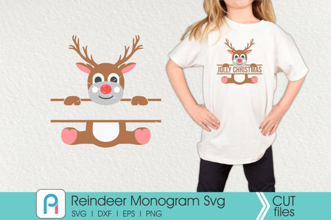 Reindeer Monogram Svg, Reindeer Svg, Deer Monogram Svg SVG Pinoyart Kreatib 