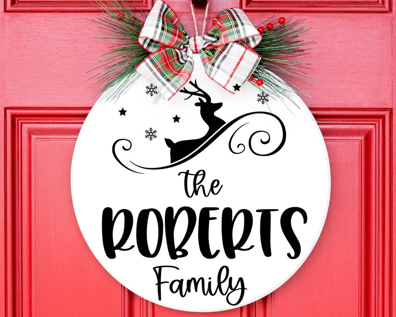 Reindeer Name Sign Door Hanger SVG | Christmas SVG | Christmas Door Ha ...