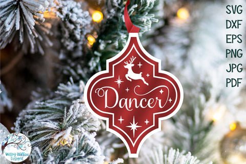 Reindeer Names Arabesque Ornaments SVG SVG Wispy Willow Designs 