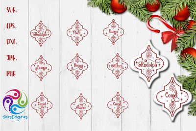 Reindeer Names Arabesque Tile Svg Bundle SVG Sintegra 