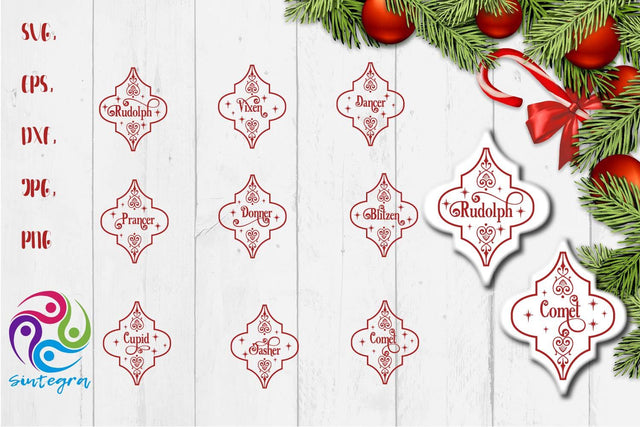 Reindeer Names Arabesque Tile Svg Bundle SVG Sintegra 