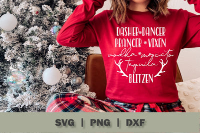 Reindeer Names Funny Christmas SVG SVG Ollive Studio 