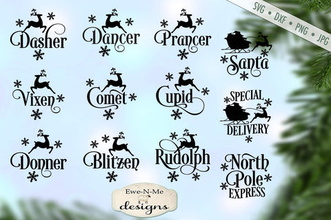 Reindeer Names - North Pole Santa - Christmas Bundle - SVG SVG Ewe-N-Me Designs 