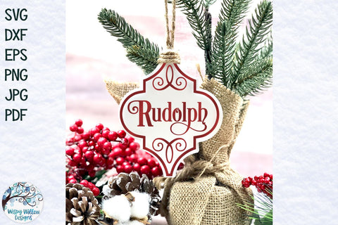 Reindeer Names Ornaments SVG SVG Wispy Willow Designs 