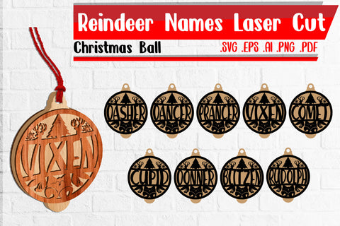 Reindeer Names Svg Bundle Laser Cut 2 SVG zafrans studio 
