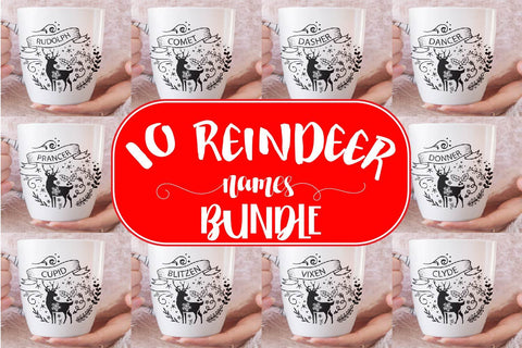 Reindeer Names Svg Bundle SVG Sintegra 