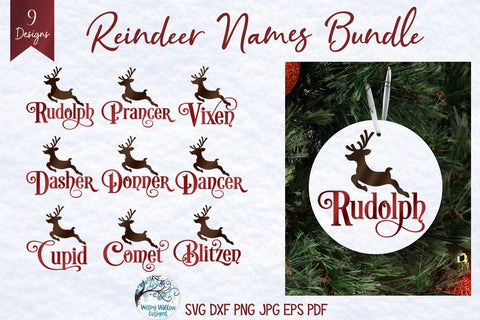 Reindeer Names SVG Bundle SVG Wispy Willow Designs 