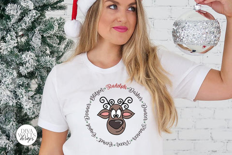 Reindeer Names SVG | Christmas Design SVG Diva Watts Designs 