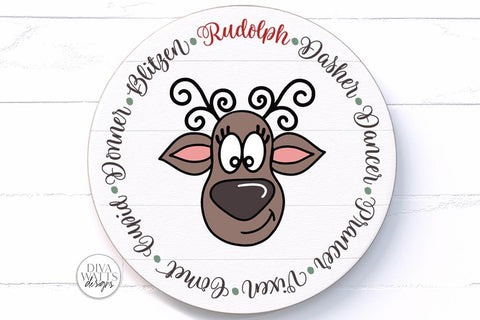 Reindeer Names SVG | Christmas Design SVG Diva Watts Designs 