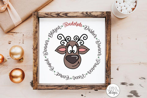 Reindeer Names SVG | Christmas Design SVG Diva Watts Designs 