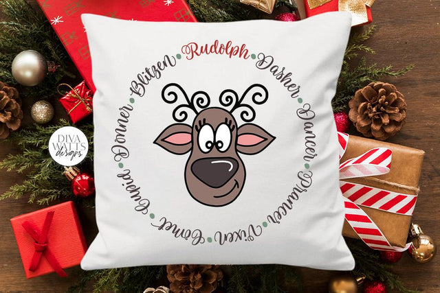 Reindeer Names SVG | Christmas Design SVG Diva Watts Designs 