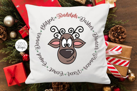 Reindeer Names SVG | Christmas Design SVG Diva Watts Designs 