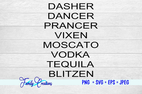 Reindeer Names SVG Family Creations 