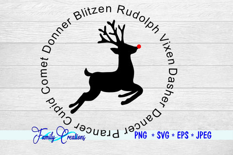 Reindeer Names SVG Family Creations 