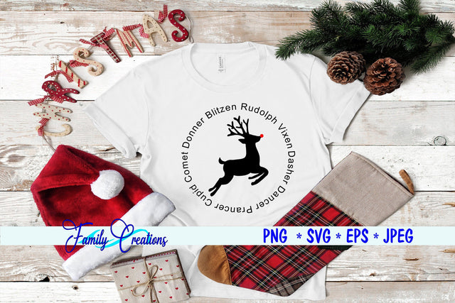 Reindeer Names SVG Family Creations 