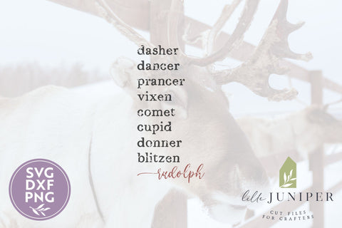 Reindeer Names SVG | Farmhouse Christmas SVG SVG LilleJuniper 