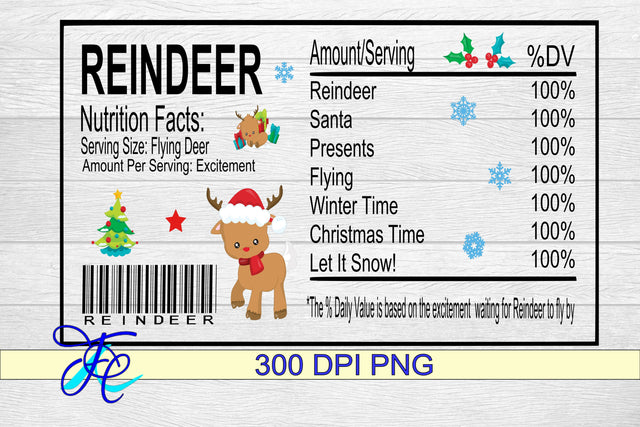 Reindeer Nutrition Label SVG Family Creations 