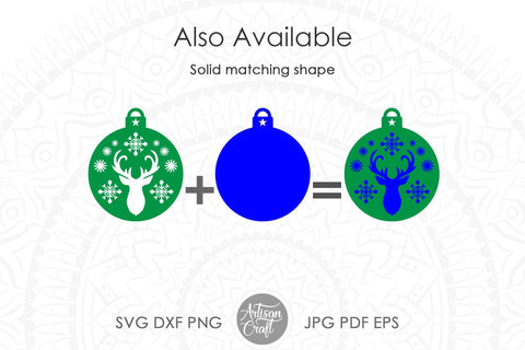 Reindeer ornament, SVG, Christmas ornaments SVG Artisan Craft SVG 