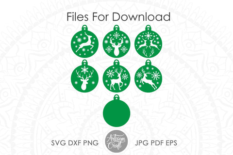 Reindeer ornament, SVG, Christmas ornaments SVG Artisan Craft SVG 