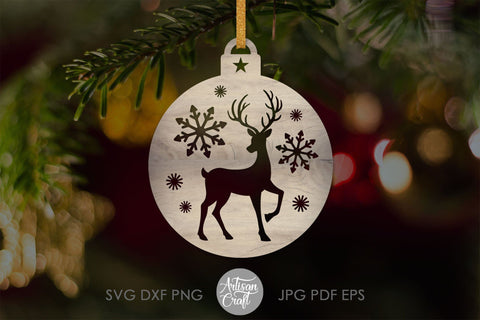 Reindeer ornament, SVG, Christmas ornaments SVG Artisan Craft SVG 