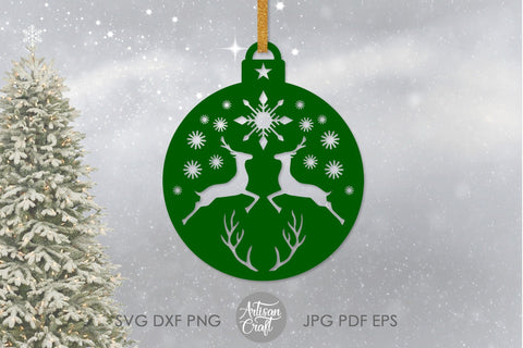 Reindeer ornament, SVG, Christmas ornaments SVG Artisan Craft SVG 