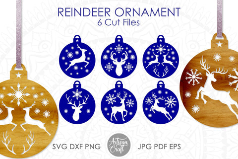 Reindeer ornament, SVG, Christmas ornaments SVG Artisan Craft SVG 