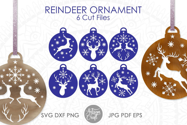 Reindeer ornament, SVG, Christmas ornaments SVG SVG Artisan Craft SVG 