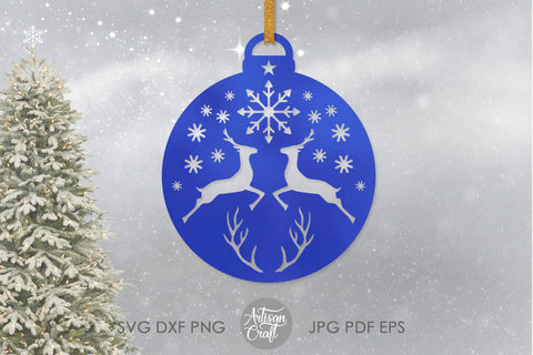 Reindeer ornament, SVG, Christmas ornaments SVG SVG Artisan Craft SVG 