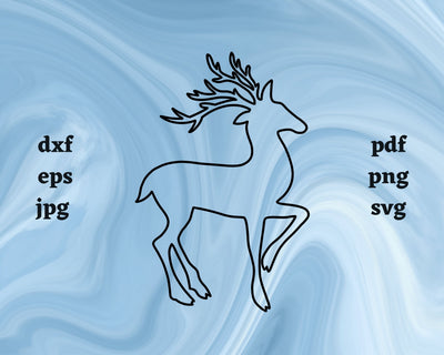 Reindeer Outline SVG Cut File SVG Northern Light SVG 